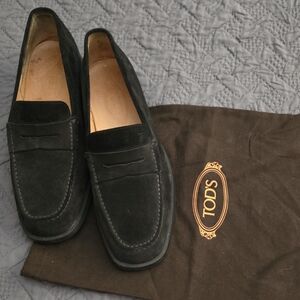 TOD'S Loafers Men's In Black Suede Size 7/ 40